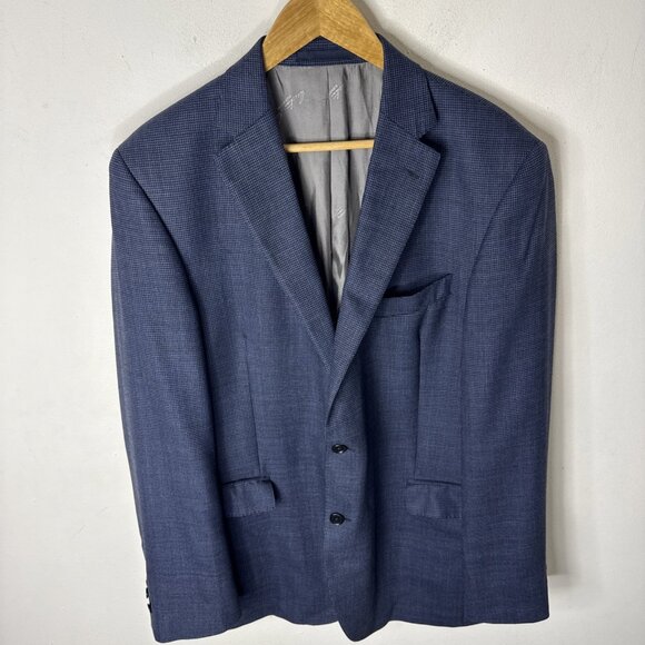 Austin Reed Signature Blazer Men’s 44R Blue Wool Super 110s Piacere Fabric - Picture 1 of 8
